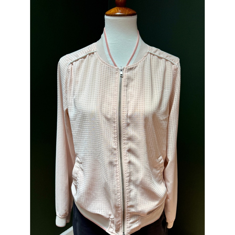 Merona Pink Lightweight Zip Up Bomber Jacket Women's‎  L